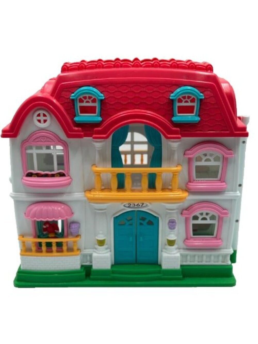 Vintage Keenway Dollhouse Lights Sounds Singing Parrot Folding House 13"
